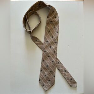 Elegant Beige Patterned Men's Vintage Tie